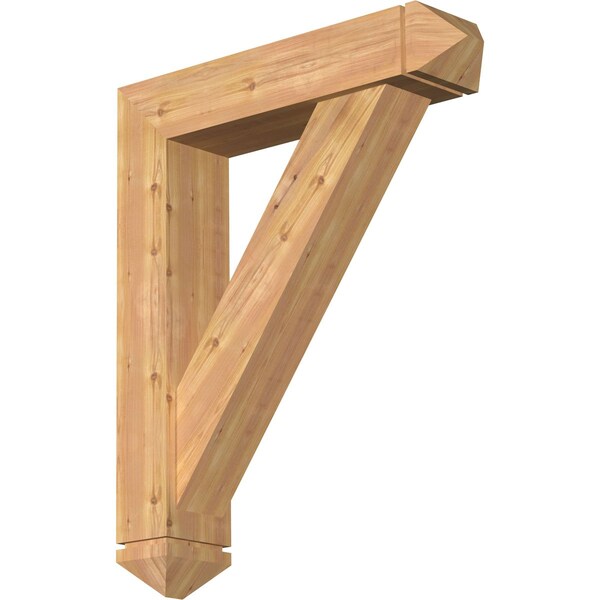 Ekena Millwork Traditional Arts and Crafts Smooth Bracket w/ Offset Brace, Western Red Cedar, 7 1/2"W x 34"D x 42"H BKT0806X34X42TRA03SWR - main